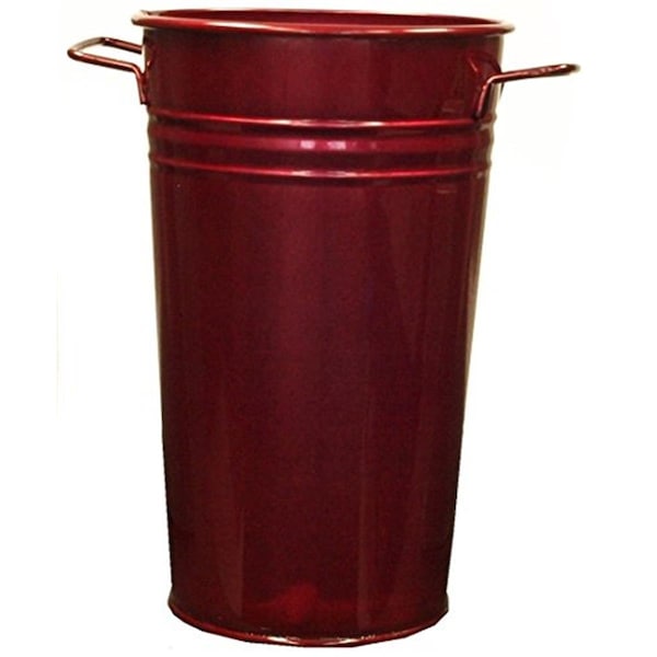 Houston International Trading 8300E GA 7 in. dia. x 12 in. Enameled Galvanized Vase; Glazed Apple 8300E GA - main